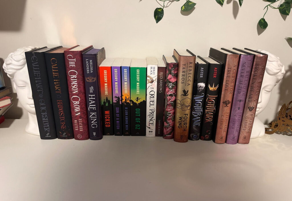 MY small but mighty book collection that i am trying to grow.